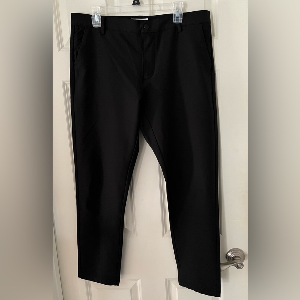 - Day & Age Men's Brian Pants Slim Fit Stretch Black Flat Front 34W x30L